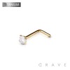 IMPLANT GRADE  SOLID TITANIUM L BEND PRONG NOSE RING